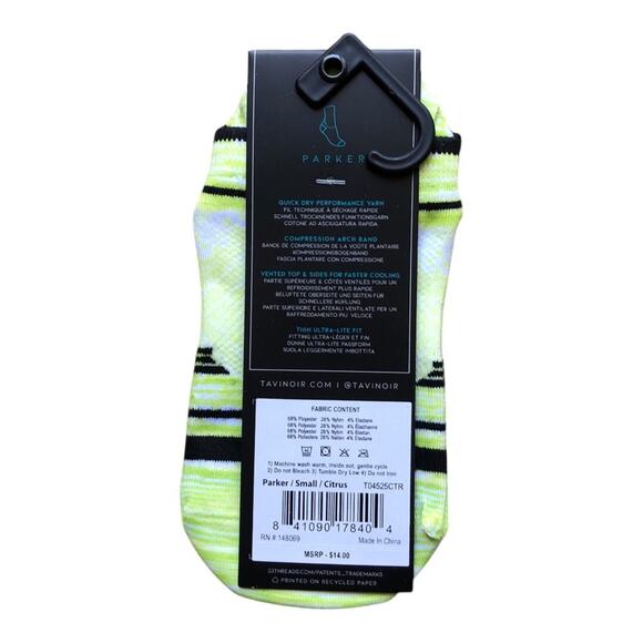 TAVI Sport NIP Women Ultra Lite Compression Low Rise Parker Socks Citrus Small - Picture 6 of 9